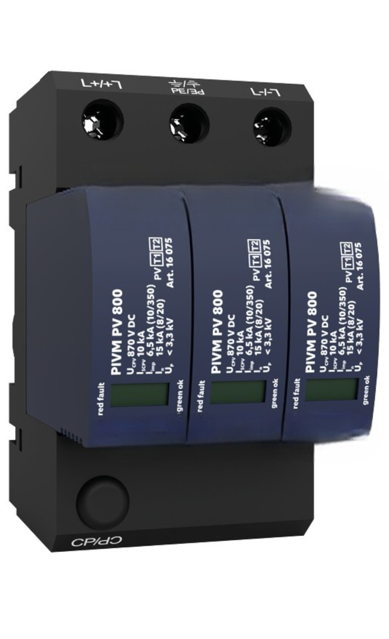 1. típusú+2 PV SPD | Y-csatlakozás | Nincs tartalék biztosíték | LPL III - IV