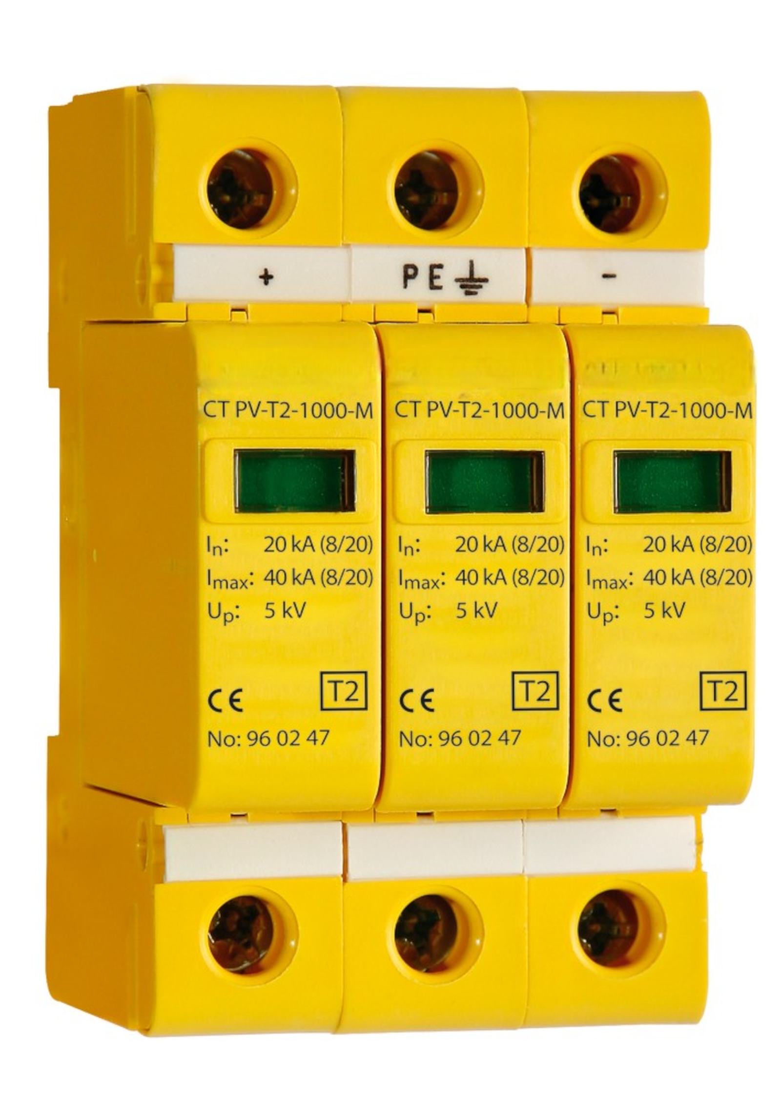 A 2. típusú DC túlfeszültség -védőeszköz távoli átváltási érintkezővel | Din-rail, ip20